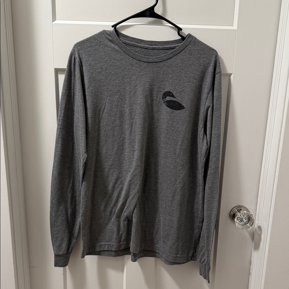 Men's Long-Sleeve Crewneck Tee in Charcoal Gray